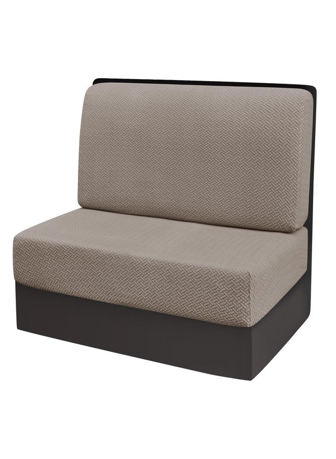 Deisy Dee RV Dinette Cushion Covers,Stretchable Rv Seat Covers,Camper Cushions Cover for RV Camper Car Bench (Khaki, 1 Bench Cover & 1 Backrest Cover) - Image 1